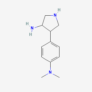 molecular formula C12H19N3 B1492492 4-(4-(Dimethylamino)phenyl)pyrrolidin-3-amine CAS No. 1781677-92-6