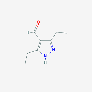 molecular formula C8H12N2O B1492493 3,5-diethyl-1H-pyrazole-4-carbaldehyde CAS No. 1182709-46-1