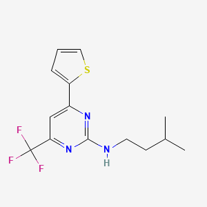 N-(3-methylbutyl)-4-(thiophen-2-yl)-6-(trifluoromethyl)pyrimidin-2-amine