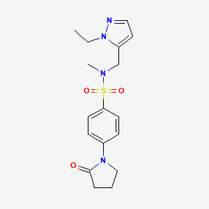 N-[(1-ethyl-1H-pyrazol-5-yl)methyl]-N-methyl-4-(2-oxopyrrolidin-1-yl)benzenesulfonamide