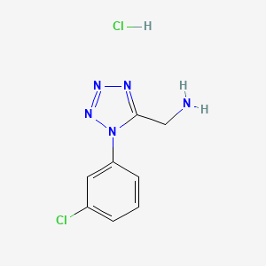 molecular formula C8H9Cl2N5 B1492495 {[1-(3-chlorophenyl)-1H-tetrazol-5-yl]methyl}amine hydrochloride CAS No. 1426290-66-5