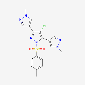 4-chloro-1-(4-methylphenyl)sulfonyl-3,5-bis(1-methylpyrazol-4-yl)pyrazole