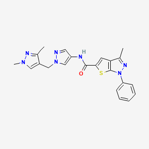 N-{1-[(1,3-dimethyl-1H-pyrazol-4-yl)methyl]-1H-pyrazol-4-yl}-3-methyl-1-phenyl-1H-thieno[2,3-c]pyrazole-5-carboxamide