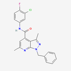 1-benzyl-N-(3-chloro-4-fluorophenyl)-3,6-dimethyl-1H-pyrazolo[3,4-b]pyridine-4-carboxamide