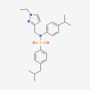 N-[(1-ethyl-1H-pyrazol-3-yl)methyl]-4-(2-methylpropyl)-N-[4-(propan-2-yl)phenyl]benzenesulfonamide