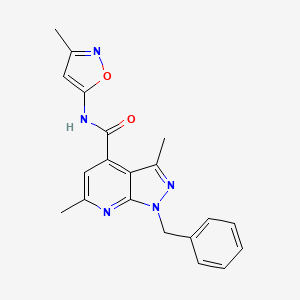 1-benzyl-3,6-dimethyl-N-(3-methyl-1,2-oxazol-5-yl)-1H-pyrazolo[3,4-b]pyridine-4-carboxamide