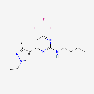 4-(1-ethyl-3-methyl-1H-pyrazol-4-yl)-N-(3-methylbutyl)-6-(trifluoromethyl)pyrimidin-2-amine