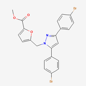 methyl 5-{[3,5-bis(4-bromophenyl)-1H-pyrazol-1-yl]methyl}furan-2-carboxylate