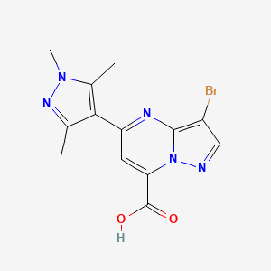 3-bromo-5-(1,3,5-trimethyl-1H-pyrazol-4-yl)pyrazolo[1,5-a]pyrimidine-7-carboxylic acid