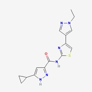 5-cyclopropyl-N-[4-(1-ethyl-1H-pyrazol-4-yl)-1,3-thiazol-2-yl]-1H-pyrazole-3-carboxamide