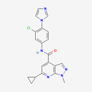 molecular formula C20H17ClN6O B14925005 N-[3-chloro-4-(1H-imidazol-1-yl)phenyl]-6-cyclopropyl-1-methyl-1H-pyrazolo[3,4-b]pyridine-4-carboxamide 