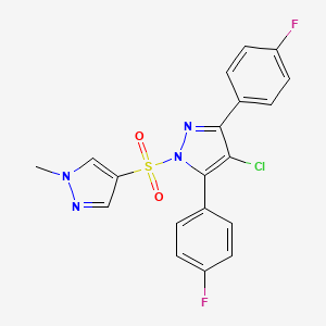 4-chloro-3,5-bis(4-fluorophenyl)-1-[(1-methyl-1H-pyrazol-4-yl)sulfonyl]-1H-pyrazole