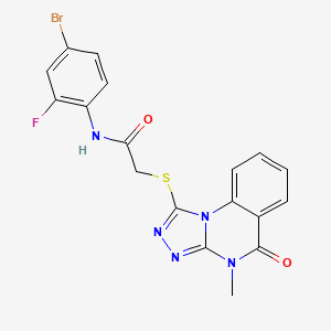 N-(4-bromo-2-fluorophenyl)-2-[(4-methyl-5-oxo-4,5-dihydro[1,2,4]triazolo[4,3-a]quinazolin-1-yl)sulfanyl]acetamide