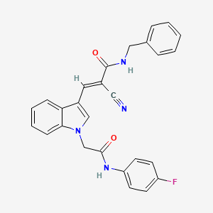 (2E)-N-benzyl-2-cyano-3-(1-{2-[(4-fluorophenyl)amino]-2-oxoethyl}-1H-indol-3-yl)prop-2-enamide