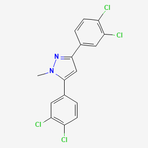 molecular formula C16H10Cl4N2 B14925081 3,5-bis(3,4-dichlorophenyl)-1-methyl-1H-pyrazole 