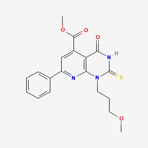 molecular formula C19H19N3O4S B14925131 Methyl 1-(3-methoxypropyl)-4-oxo-7-phenyl-2-sulfanyl-1,4-dihydropyrido[2,3-d]pyrimidine-5-carboxylate 