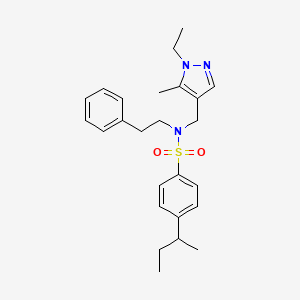 molecular formula C25H33N3O2S B14925148 4-(butan-2-yl)-N-[(1-ethyl-5-methyl-1H-pyrazol-4-yl)methyl]-N-(2-phenylethyl)benzenesulfonamide 