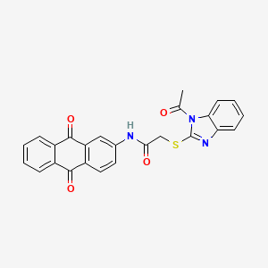 2-[(1-acetyl-1H-benzimidazol-2-yl)sulfanyl]-N-(9,10-dioxo-9,10-dihydroanthracen-2-yl)acetamide