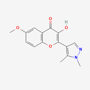 molecular formula C15H14N2O4 B14925165 2-(1,5-dimethyl-1H-pyrazol-4-yl)-3-hydroxy-6-methoxy-4H-chromen-4-one 