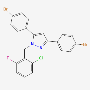 molecular formula C22H14Br2ClFN2 B14925172 3,5-bis(4-bromophenyl)-1-(2-chloro-6-fluorobenzyl)-1H-pyrazole 