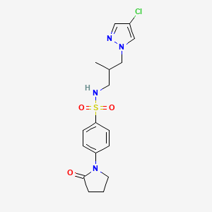 molecular formula C17H21ClN4O3S B14925180 N-[3-(4-chloro-1H-pyrazol-1-yl)-2-methylpropyl]-4-(2-oxopyrrolidin-1-yl)benzenesulfonamide 