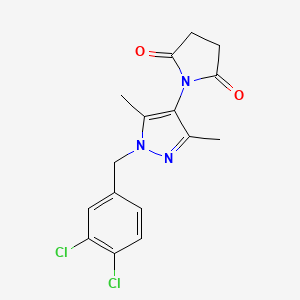 molecular formula C16H15Cl2N3O2 B14925210 1-[1-(3,4-dichlorobenzyl)-3,5-dimethyl-1H-pyrazol-4-yl]pyrrolidine-2,5-dione 