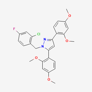 molecular formula C26H24ClFN2O4 B14925225 1-(2-chloro-4-fluorobenzyl)-3,5-bis(2,4-dimethoxyphenyl)-1H-pyrazole 