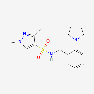 molecular formula C16H22N4O2S B14925252 1,3-dimethyl-N-[2-(pyrrolidin-1-yl)benzyl]-1H-pyrazole-4-sulfonamide 