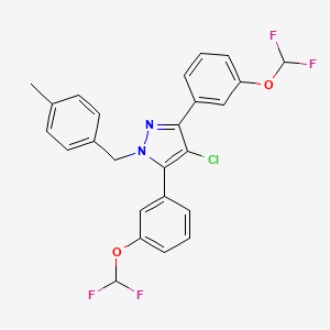 molecular formula C25H19ClF4N2O2 B14925267 4-chloro-3,5-bis[3-(difluoromethoxy)phenyl]-1-(4-methylbenzyl)-1H-pyrazole 