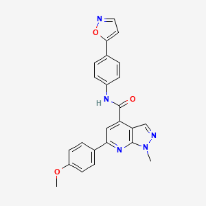 molecular formula C24H19N5O3 B14925271 6-(4-methoxyphenyl)-1-methyl-N-[4-(1,2-oxazol-5-yl)phenyl]-1H-pyrazolo[3,4-b]pyridine-4-carboxamide 