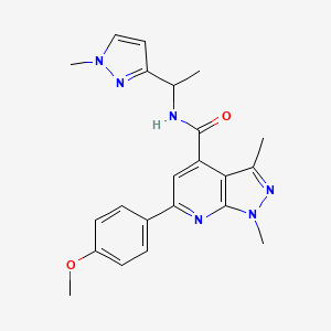 6-(4-methoxyphenyl)-1,3-dimethyl-N-[1-(1-methyl-1H-pyrazol-3-yl)ethyl]-1H-pyrazolo[3,4-b]pyridine-4-carboxamide