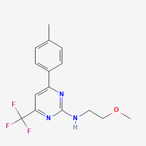 molecular formula C15H16F3N3O B14925279 N-(2-methoxyethyl)-4-(4-methylphenyl)-6-(trifluoromethyl)pyrimidin-2-amine 