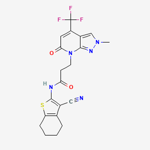 N-(3-cyano-4,5,6,7-tetrahydro-1-benzothiophen-2-yl)-3-[2-methyl-6-oxo-4-(trifluoromethyl)-2,6-dihydro-7H-pyrazolo[3,4-b]pyridin-7-yl]propanamide