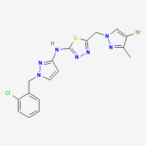 5-[(4-bromo-3-methyl-1H-pyrazol-1-yl)methyl]-N-[1-(2-chlorobenzyl)-1H-pyrazol-3-yl]-1,3,4-thiadiazol-2-amine