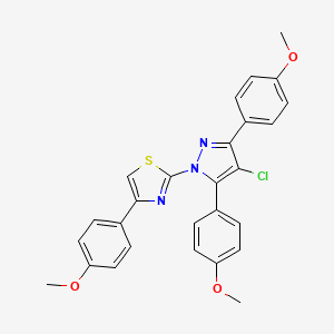 2-[4-chloro-3,5-bis(4-methoxyphenyl)-1H-pyrazol-1-yl]-4-(4-methoxyphenyl)-1,3-thiazole