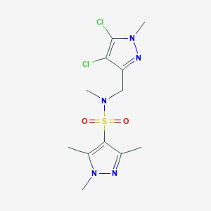 N-[(4,5-dichloro-1-methyl-1H-pyrazol-3-yl)methyl]-N,1,3,5-tetramethyl-1H-pyrazole-4-sulfonamide