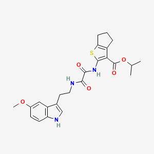 propan-2-yl 2-{[{[2-(5-methoxy-1H-indol-3-yl)ethyl]amino}(oxo)acetyl]amino}-5,6-dihydro-4H-cyclopenta[b]thiophene-3-carboxylate