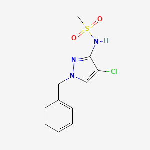 molecular formula C11H12ClN3O2S B14925340 N-(1-benzyl-4-chloro-1H-pyrazol-3-yl)methanesulfonamide 