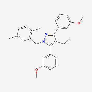 1-(2,5-dimethylbenzyl)-4-ethyl-3,5-bis(3-methoxyphenyl)-1H-pyrazole