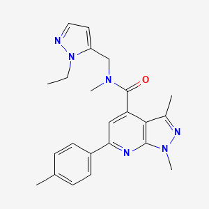 N-[(1-ethyl-1H-pyrazol-5-yl)methyl]-N,1,3-trimethyl-6-(4-methylphenyl)-1H-pyrazolo[3,4-b]pyridine-4-carboxamide