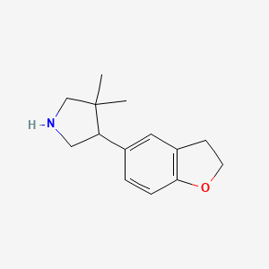 molecular formula C14H19NO B1492537 4-(2,3-Dihydrobenzofuran-5-yl)-3,3-dimethylpyrrolidine CAS No. 2098063-49-9