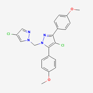 4-chloro-1-[(4-chloro-1H-pyrazol-1-yl)methyl]-3,5-bis(4-methoxyphenyl)-1H-pyrazole