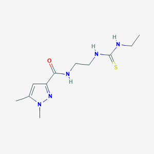 molecular formula C11H19N5OS B14925380 N-{2-[(ethylcarbamothioyl)amino]ethyl}-1,5-dimethyl-1H-pyrazole-3-carboxamide 