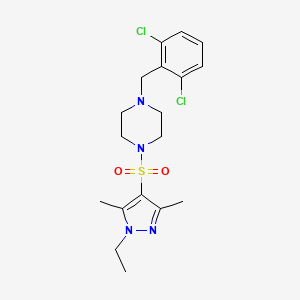 1-(2,6-dichlorobenzyl)-4-[(1-ethyl-3,5-dimethyl-1H-pyrazol-4-yl)sulfonyl]piperazine