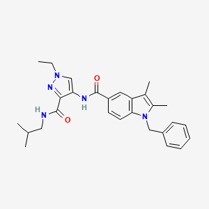 molecular formula C28H33N5O2 B14925394 1-benzyl-N-{1-ethyl-3-[(2-methylpropyl)carbamoyl]-1H-pyrazol-4-yl}-2,3-dimethyl-1H-indole-5-carboxamide 