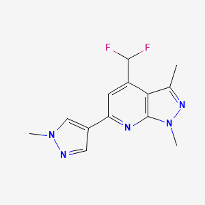 molecular formula C13H13F2N5 B14925398 4-(difluoromethyl)-1,3-dimethyl-6-(1-methyl-1H-pyrazol-4-yl)-1H-pyrazolo[3,4-b]pyridine 