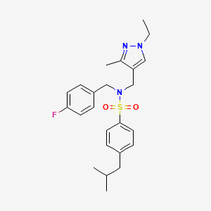 molecular formula C24H30FN3O2S B14925403 N-[(1-ethyl-3-methyl-1H-pyrazol-4-yl)methyl]-N-(4-fluorobenzyl)-4-(2-methylpropyl)benzenesulfonamide 