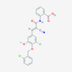 molecular formula C25H18Cl2N2O5 B14925409 2-{[(2E)-3-{3-chloro-4-[(2-chlorobenzyl)oxy]-5-methoxyphenyl}-2-cyanoprop-2-enoyl]amino}benzoic acid 