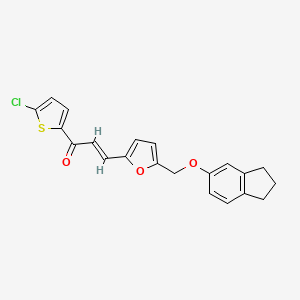 (2E)-1-(5-chlorothiophen-2-yl)-3-{5-[(2,3-dihydro-1H-inden-5-yloxy)methyl]furan-2-yl}prop-2-en-1-one