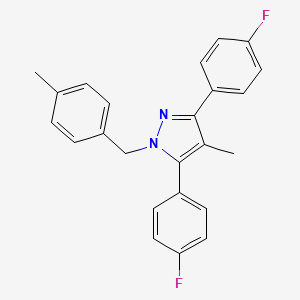 molecular formula C24H20F2N2 B14925442 3,5-bis(4-fluorophenyl)-4-methyl-1-(4-methylbenzyl)-1H-pyrazole 